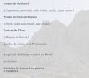 Carte et menu de La Baie des Singes à Marseille 8 — Les entrées (suite)