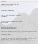 Carte et menu de La Baie des Singes à Marseille 8 — Les poissons