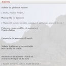 Carte et menu de La Baie des Singes à Marseille 8 — Les entrées