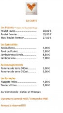 Carte et menu de La Pouletterie du 8ème à Marseille 8 — Ls poulets, les specialites ...