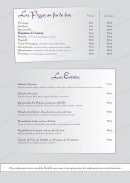 Menu Chez Zé - Carte du midi: Les pizzas et les entrées