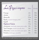 Menu Chez Zé - Les pizzas à emporter
