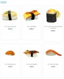 Menu Love sushi - Les sushis