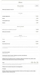 Carte et menu de Mademoiselle Fifi à Marseille 10 — menus, brunch