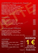 Menu Why Not Pizza - Les sandwiches pizzas , les paninis, les salades...