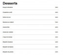 Menu La Baguette Imperiale - Les desserts 