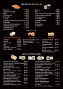 Menu Shiro sushi - Les sushis, makis,...