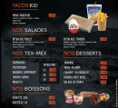 Menu By’Tacos - Les salades, tex mex, desserts et boissons