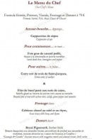 Menu Le Riviera - Le menu du chef