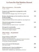 Menu Le Riviera - Les entrées et poissons