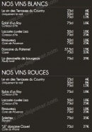 Menu Les Terrasses du Country Club - Les vins blancs et vins rouges