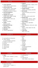 Menu Red Peppers - La carte suite