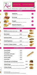 Menu Snack istanbul - Les sandwichs, paninis et burgers,..