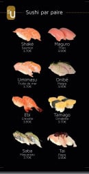 Menu Yojisu - Les Sushi par paire