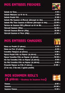 Menu Kohmen - Les entrées, kohmen rolls