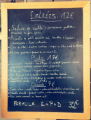 Menu Le Comptoir de L'Eouvé - Exemple de menu