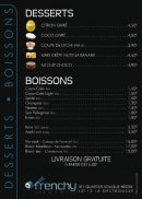 Menu Frenchy sushi - Les boissons et desserts 