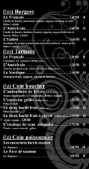 Menu (La) brasserie - Les burgers, tartares,...
