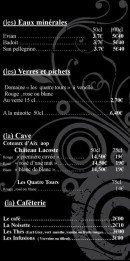 Menu (La) brasserie - Les pichets, eaux minérales,...