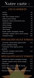 Menu Pizza Del Sol - Les pizzas