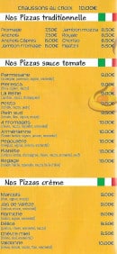 Menu Le 124 - Pizzas traditionnelles, sauces tomate et crème 