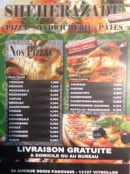 Menu Shéhérazade. M - Les pizzas