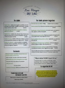 Menu Aux Berges du Lac - Les plats à la carte