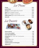 Menu Tiger's House - Les pizzas et desserts
