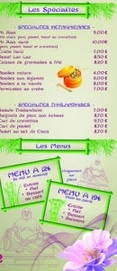 Carte et menu de O' Delice d'Asie à Les Pennes Mirabeau — Les spécialités et les menus