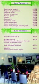 Carte et menu de O' Delice d'Asie à Les Pennes Mirabeau — Les desserts et les boissons