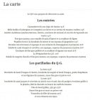 Menu Le Q.G - A la carte