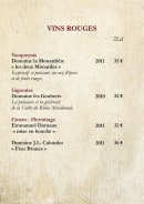 Menu Café de la Place - Vacqueyras, gigondas, crozes hermitage