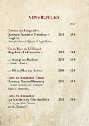 Menu Café de la Place - Couteaux du languedoc, côtes du rossillon du village, côtes du rossillon ,....