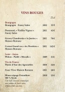 Menu Café de la Place - Bourgogne, loire, vin du france,...