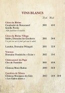 Menu Café de la Place - Côtes du rhon, côtes du rhon village, ventoux