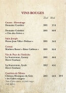 Menu Café de la Place - Crozes, saint joseph, cornas,....