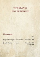 Menu Café de la Place - Vin du moment