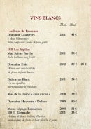 Menu Café de la Place - Les beaux de provence, igp les alpilles