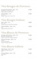 Menu L'Antico Mulino - Vins