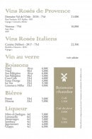 Menu L'Antico Mulino - Vins suite