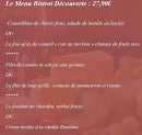 Menu Le Bistrot Découverte - Le menu bistrot 