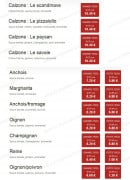 Menu Pizza Kings - Les calzones et pizzas classiques