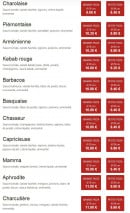 Menu Pizza Kings - Les pizzas a la viande