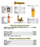 Menu Pizzaléo - Les boissons, les menus du jour et plat du vendredi