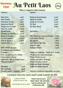 Carte et menu de Au Petit Laos à Port Saint Louis du Rhone — La carte