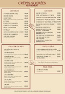 Menu La Table des Celtes - Les crêpes sucrées