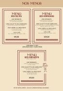 Menu La Table des Celtes - Les menus