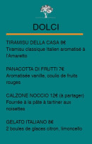 Carte et menu de Il Forno Da Vito à Salon de Provence — Les desserts
