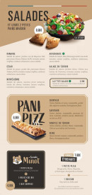 Menu Pizza Cosy - Les salades et panipizz