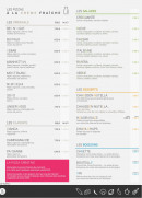 Menu PizzAp - Les pizzas suite, salades, desserts et boissons